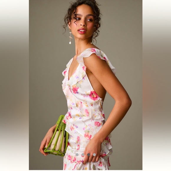RIXO Anthropologie NWT RIXO Gail V-Neck Floral Ruffled Maxi Dress size S. - Picture 5 of 9